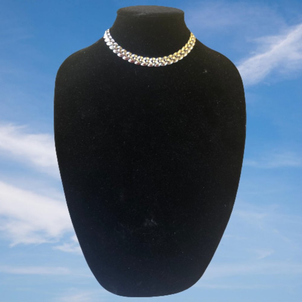 Crown Trifari Vintage Necklace Silver Rhodium Finish S Links Patent Pending